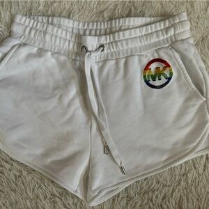 Michael Kors PRIDE white terry athletic shorts small